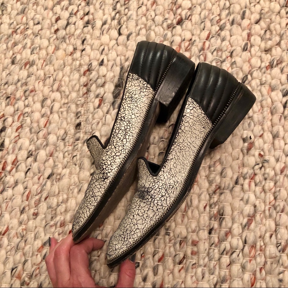 KOOPLES cracked leather loafers size 9